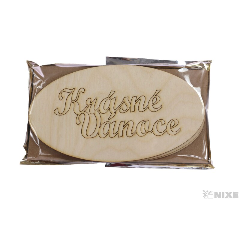 KRÁSNÉ VÁNOCE OVÁL XD 15cm 3ks*PŘÍRODNÍ