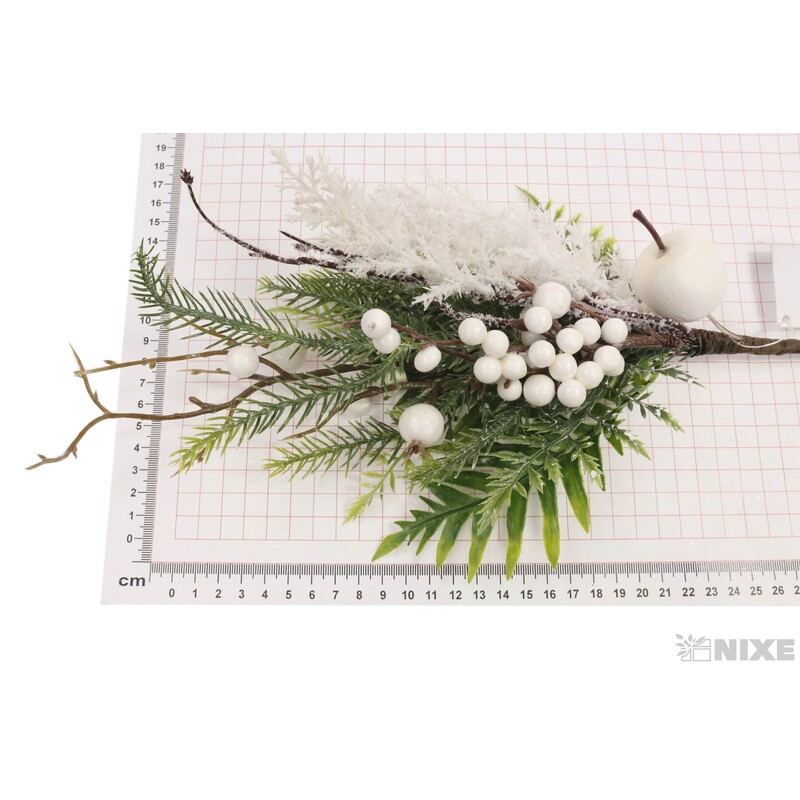 VĚTVIČKA VÁNOCE 43cm*ZELENÁ+BÍLÁ