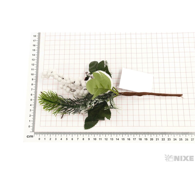 VĚTVIČKA VÁNOCE 27cm*ZELENÁ+BÍLÁ