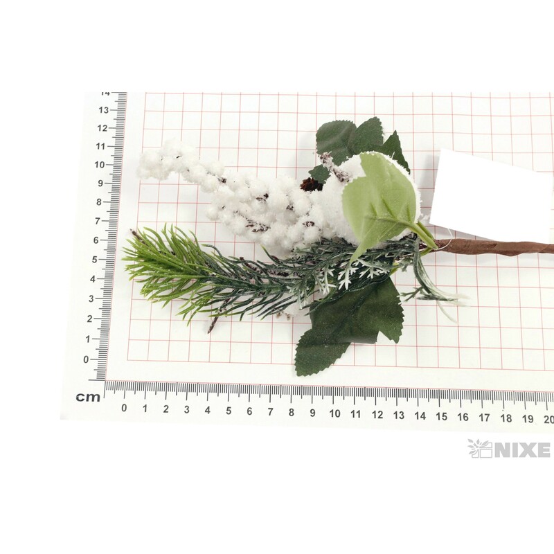 VĚTVIČKA VÁNOCE 27cm*ZELENÁ+BÍLÁ