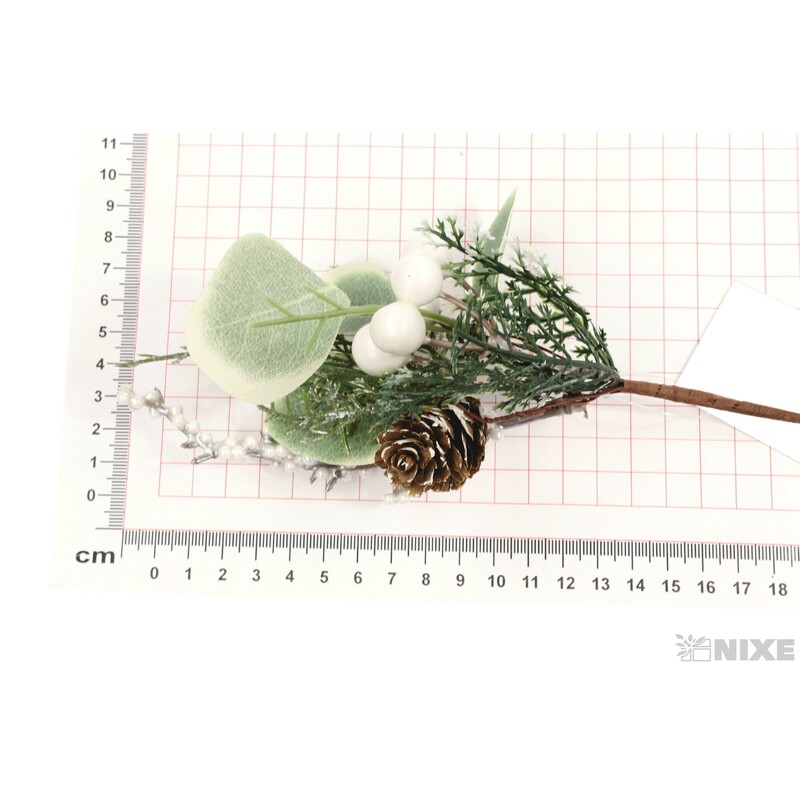 VĚTVIČKA VÁNOCE 24cm*ZELENÁ+BÍLÁ