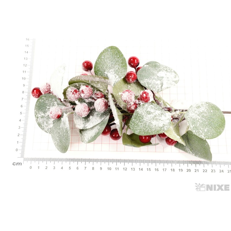 VĚTVIČKA VÁNOCE 44cm*ZELENÁ+ČERVENÁ