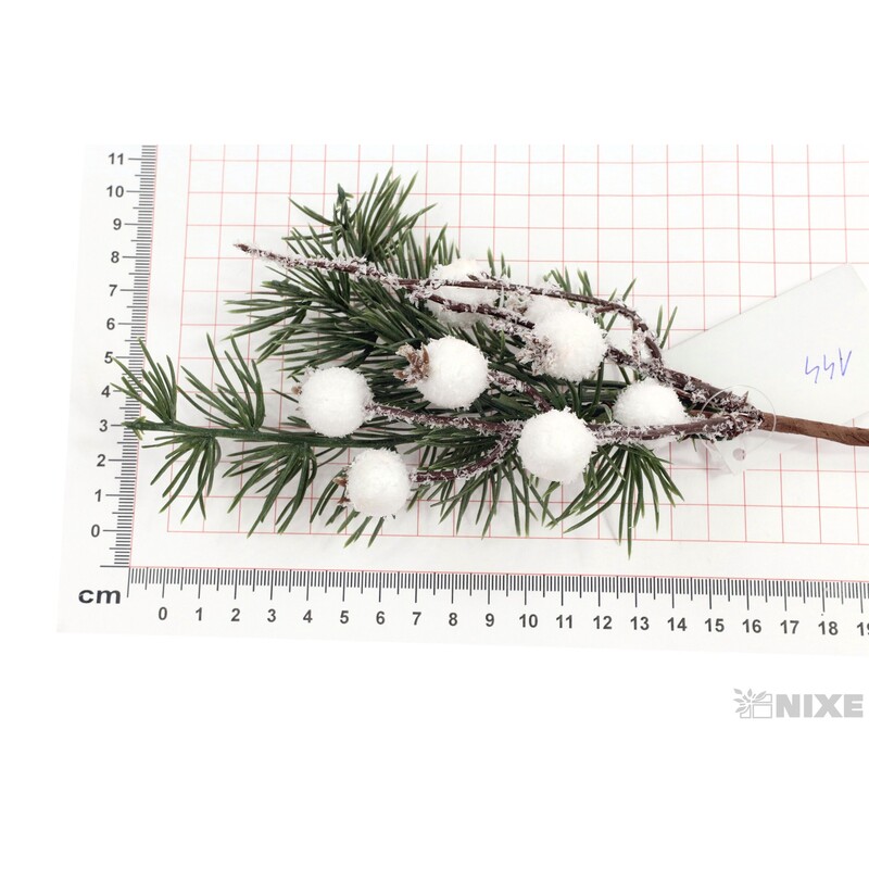 VĚTVIČKA VÁNOCE 32cm*ZELENÁ+BÍLÁ