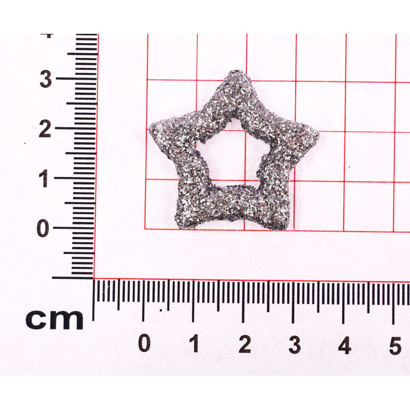 HVĚZDA 3,5cm 48ks*STŘÍBRNÁ