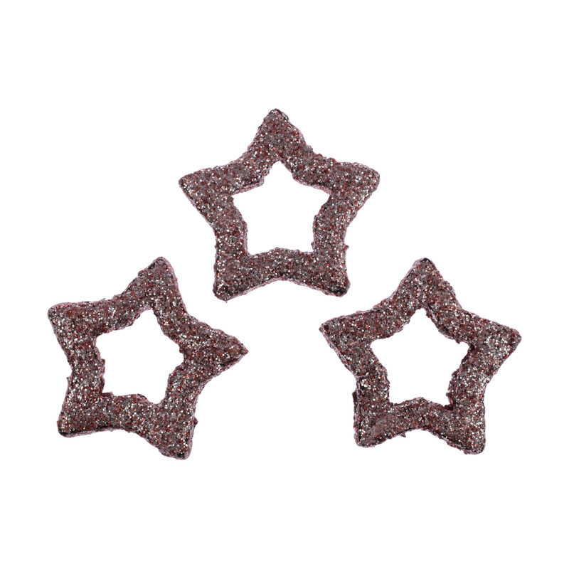 HVĚZDA 3,5cm 48ks*RŮŽOVÁ