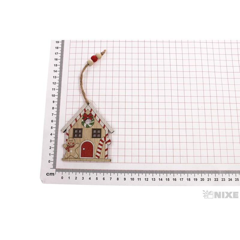 ZÁVĚS VÁNOCE DOMEK 9cm 2ks*MIX BAREV