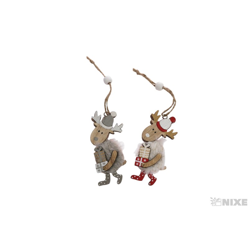 ZÁVĚS VÁNOCE SOB 3,5x8cm 2ks*MIX BAREV