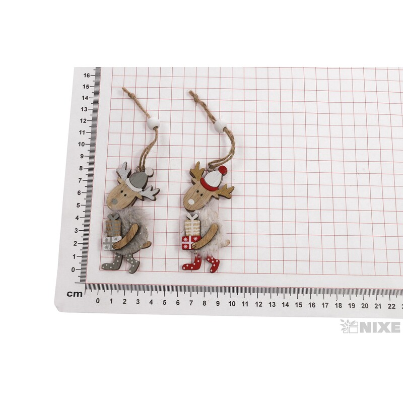 ZÁVĚS VÁNOCE SOB 3,5x8cm 2ks*MIX BAREV