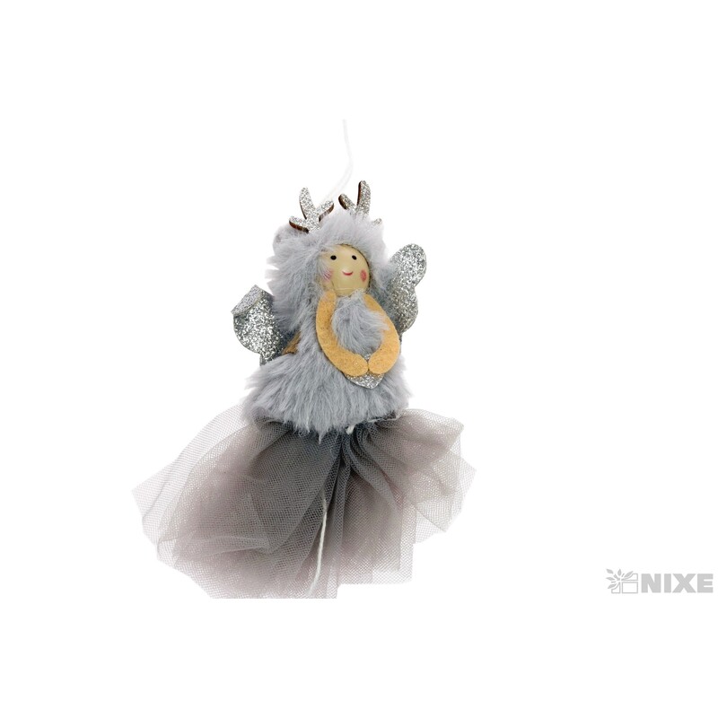 ZÁVĚS VÁNOCE ANDĚL 12cm*STŘÍBRNÁ