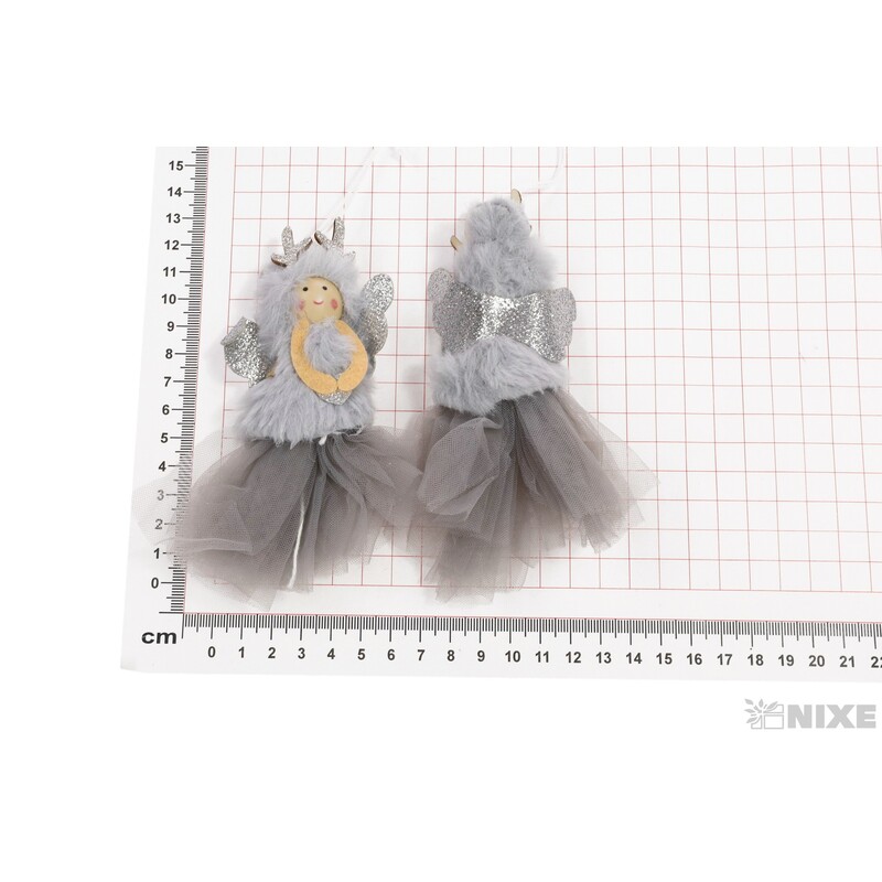 ZÁVĚS VÁNOCE ANDĚL 12cm*STŘÍBRNÁ