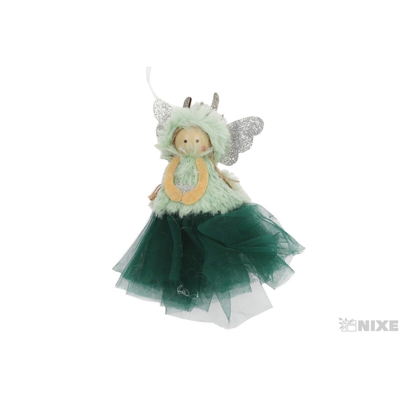 ZÁVĚS VÁNOCE ANDĚL 18cm*ZELENÁ