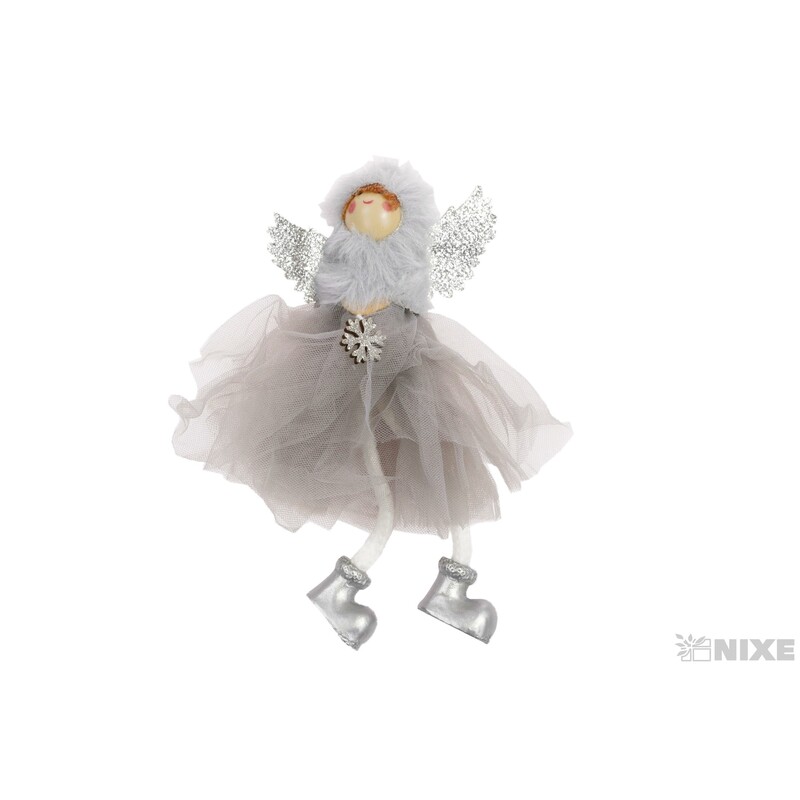 ZÁVĚS VÁNOCE ANDĚL 18cm*STŘÍBRNÁ