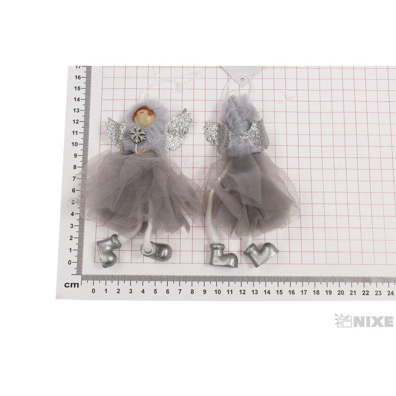 ZÁVĚS VÁNOCE ANDĚL 18cm*STŘÍBRNÁ