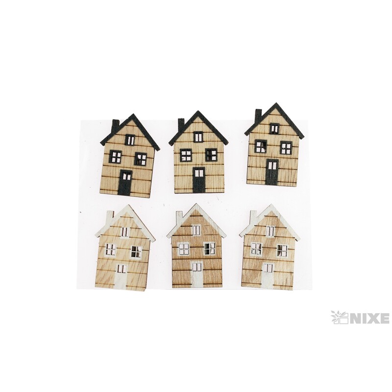 DOMEČEK NALEP. 2,5x4cm 6ks*