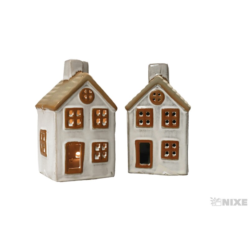 DOMEK SVÍTÍCÍ KERAMIKA 6x11cm*BÍLÁ