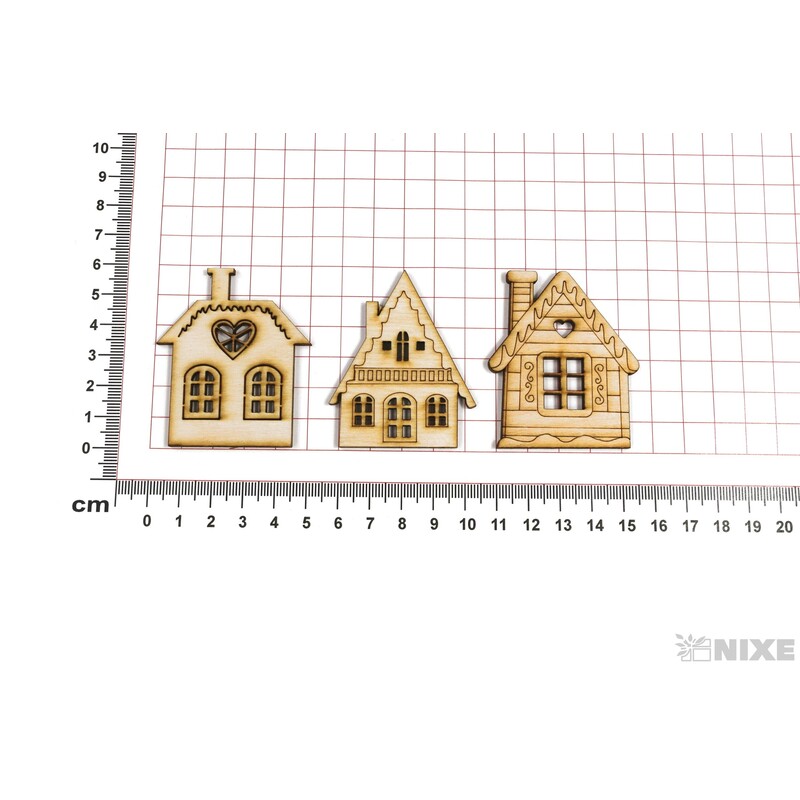 DOMEČEK II XD 6cm 18ks*PŘÍRODNÍ