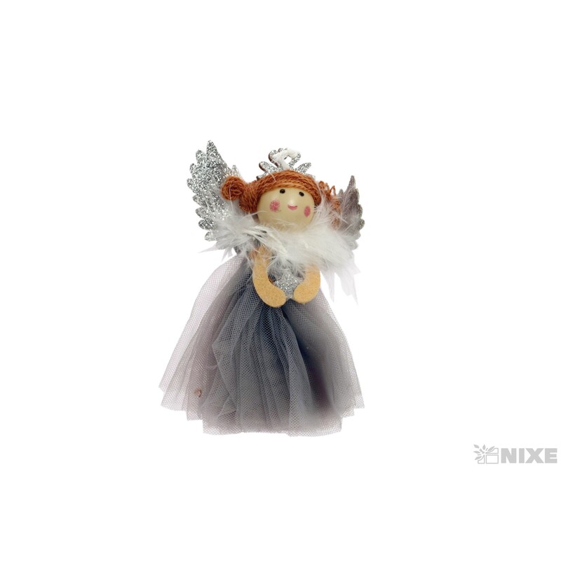 ZÁVĚS VÁNOCE ANDĚL 10cm*STŘÍBRNÁ