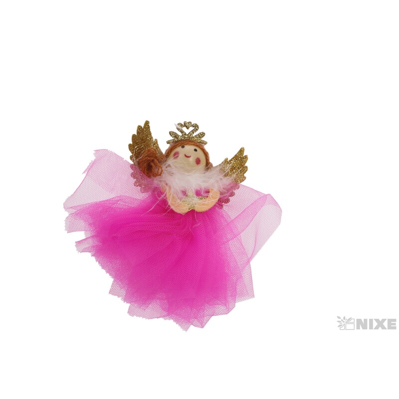 ZÁVĚS VÁNOCE ANDĚL 10cm*RŮŽOVÁ TM.