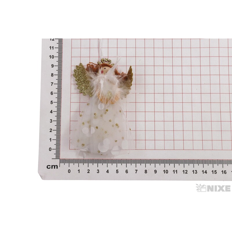 ZÁVĚS VÁNOCE ANDĚL 18cm*BÍLÁ+ZLATÁ