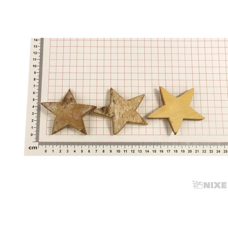 HVĚZDA DŘEVO 7cm 6ks*BÍLÁ