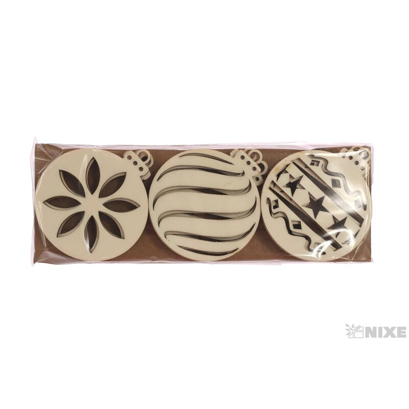 KOULE VÁNOCE XD 8cm 12ks*PŘÍRODNÍ