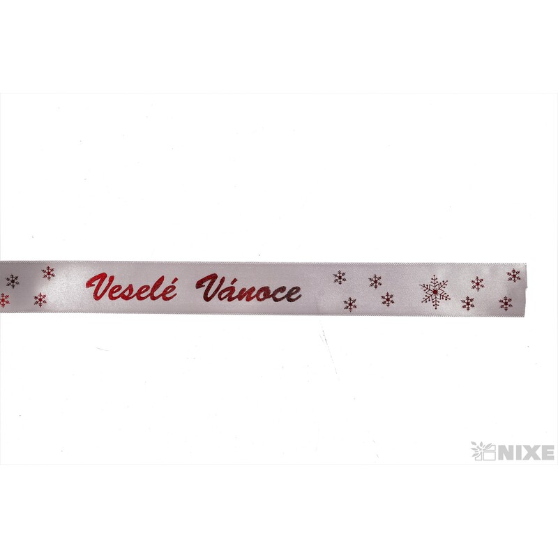 STUHA VESELÉ VÁNOCE 25mmx25m*BÍLÁ-ČERVENÁ METAL