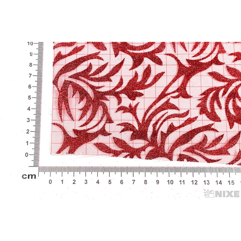 ORGANZA GLITR 14 36cmx5yd*ČERVENÁ