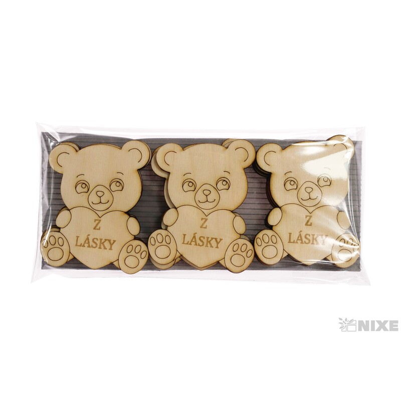 MEDVĚD Z LÁSKY XD 8cm 12ks*PŘÍRODNÍ
