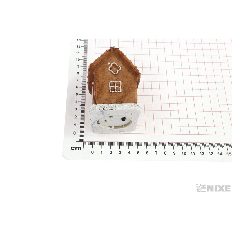 CHALOUPKA SVÍTÍCÍ PERNÍK 6x7,5cm*HNĚDÁ