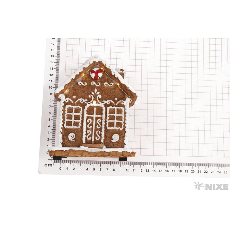 CHALOUPKA SVÍTÍCÍ PERNÍK 10x13cm*HNĚDÁ