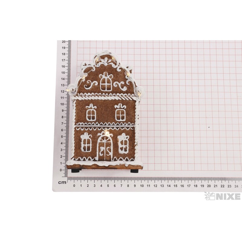 CHALOUPKA SVÍTÍCÍ PERNÍK 9x16cm*HNĚDÁ