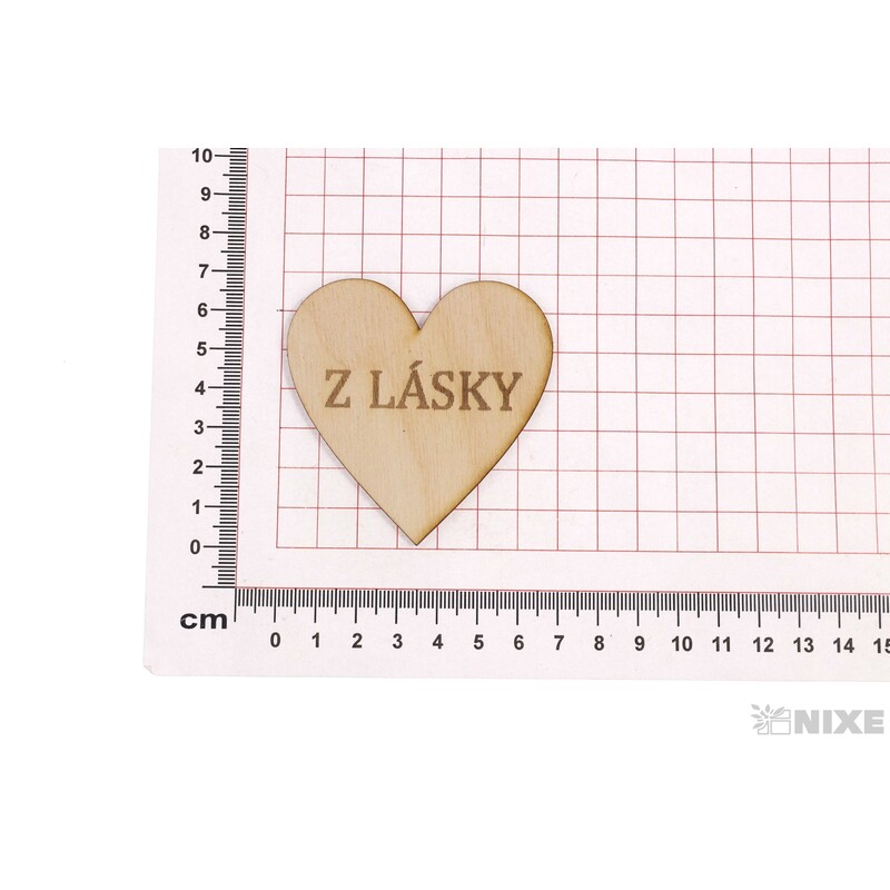 SRDCE Z LÁSKY XD 7cm 12ks*PŘÍRODNÍ