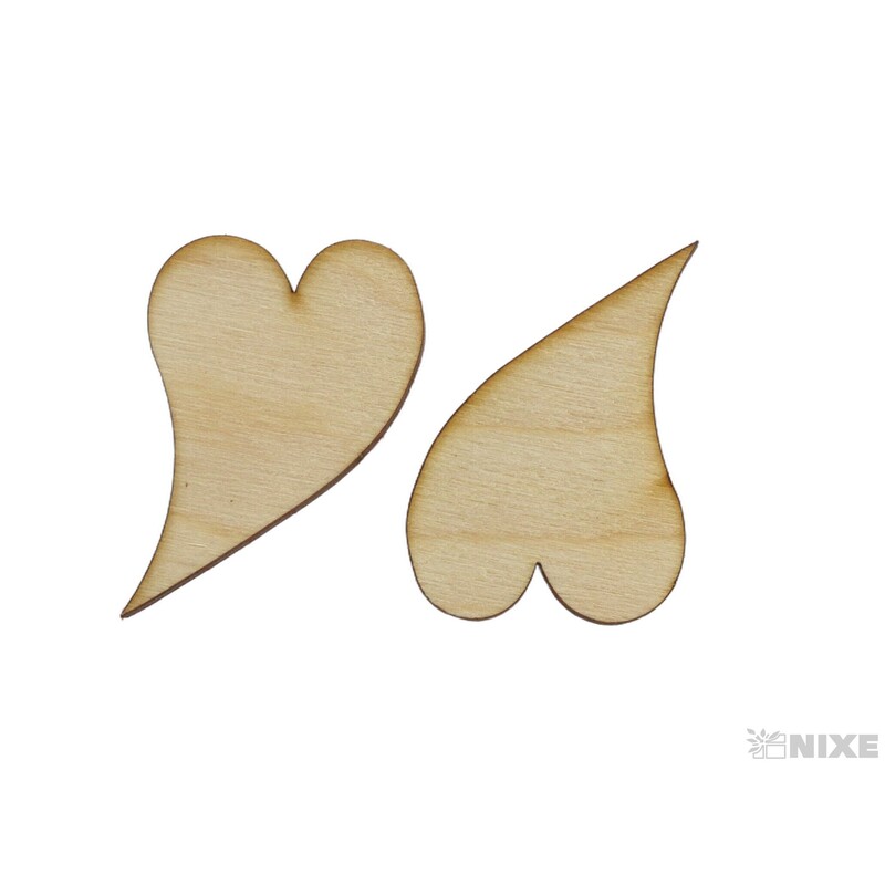 SRDCE KŘIVÉ XD 5cm 24ks*PŘÍRODNÍ