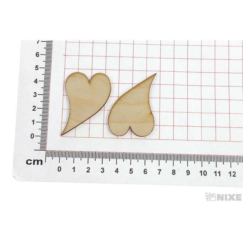 SRDCE KŘIVÉ XD 5cm 24ks*PŘÍRODNÍ