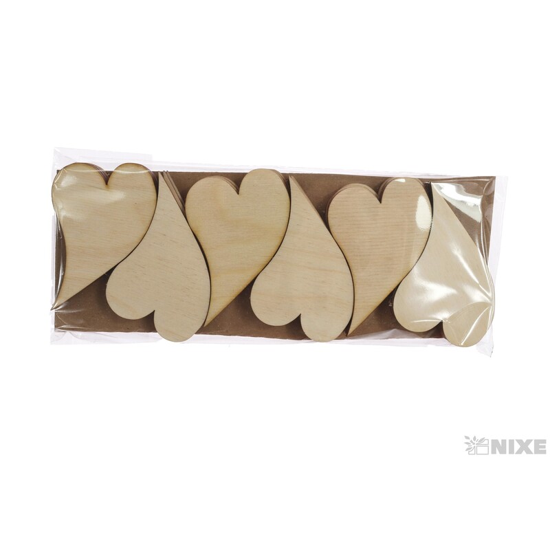 SRDCE KŘIVÉ XD 8cm 24ks*PŘÍRODNÍ