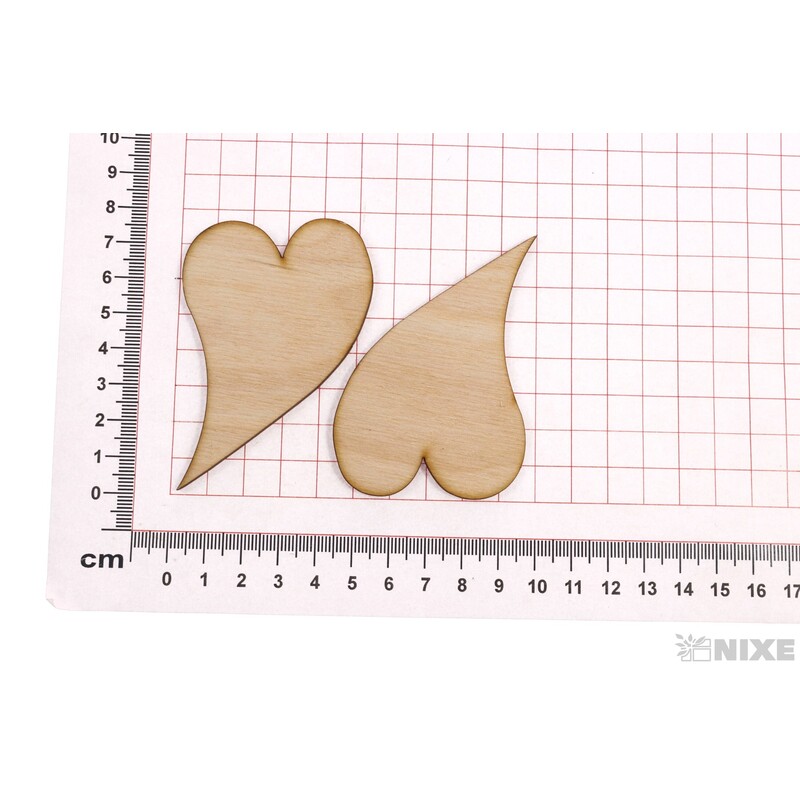 SRDCE KŘIVÉ XD 8cm 24ks*PŘÍRODNÍ