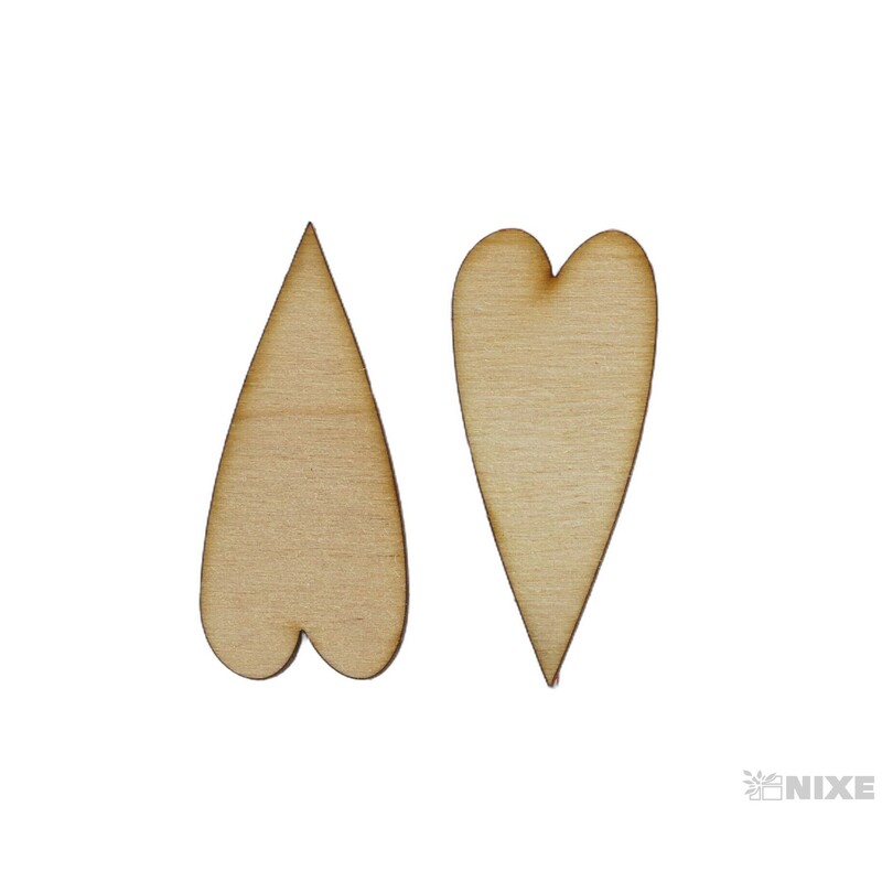 SRDCE ÚZKÉ XD 5cm 24ks*PŘÍRODNÍ