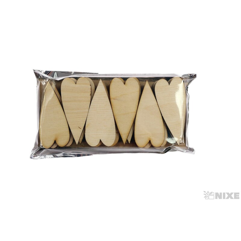 SRDCE ÚZKÉ XD 5cm 24ks*PŘÍRODNÍ