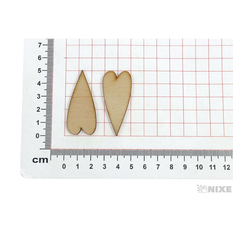 SRDCE ÚZKÉ XD 5cm 24ks*PŘÍRODNÍ