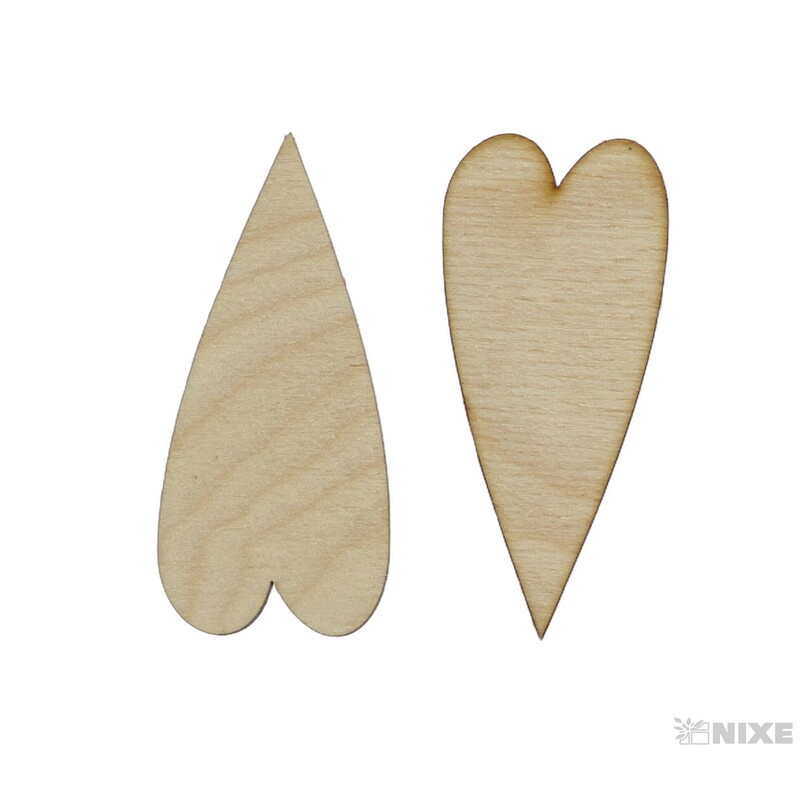 SRDCE ÚZKÉ XD 8cm 24ks*PŘÍRODNÍ