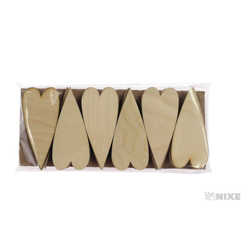 SRDCE ÚZKÉ XD 8cm 24ks*PŘÍRODNÍ