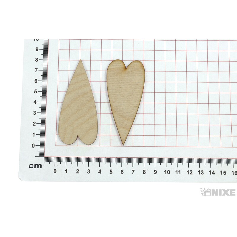 SRDCE ÚZKÉ XD 8cm 24ks*PŘÍRODNÍ