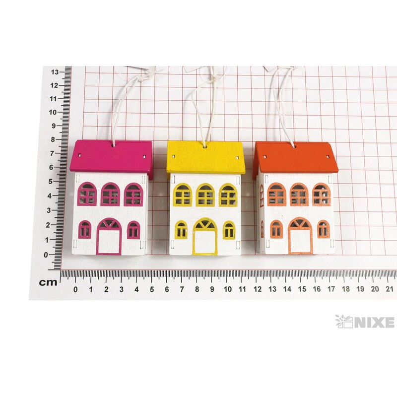 ZÁVĚS DOMEČEK 4,5x7,5cm*MIX BAREV