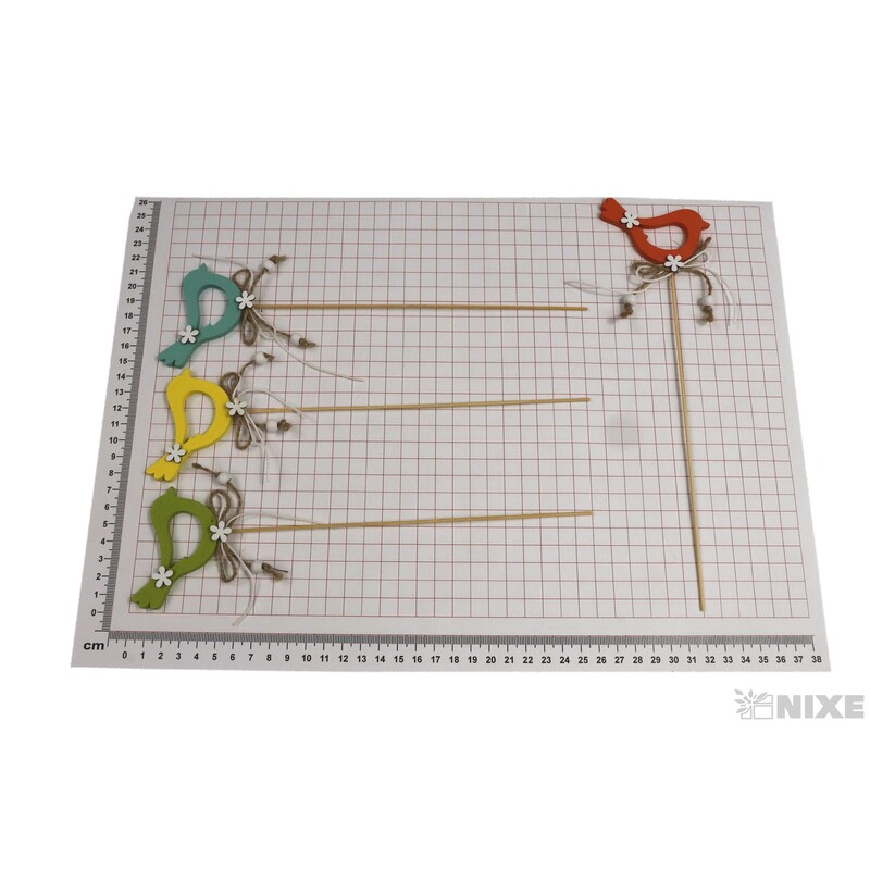 ZÁPICH PTÁČEK 7x4x26cm 7ks*MIX BAREV