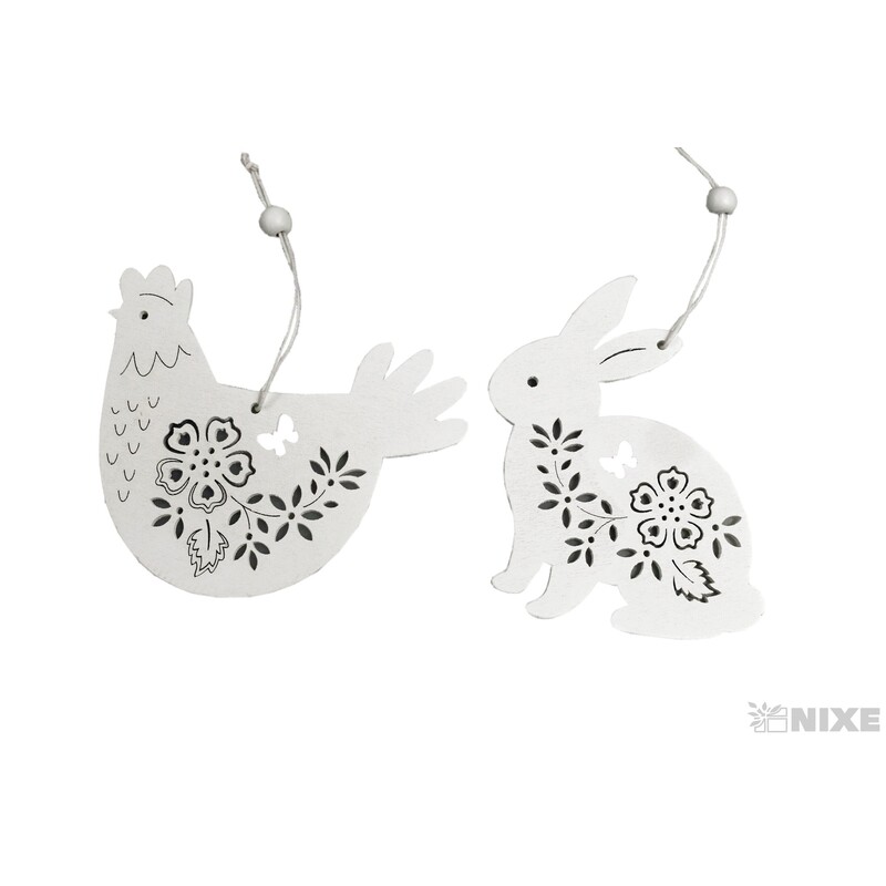 ZÁVĚS VELIKONOCE 11,5x11,5cm*BÍLÁ