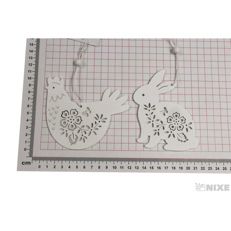 ZÁVĚS VELIKONOCE 11,5x11,5cm*BÍLÁ