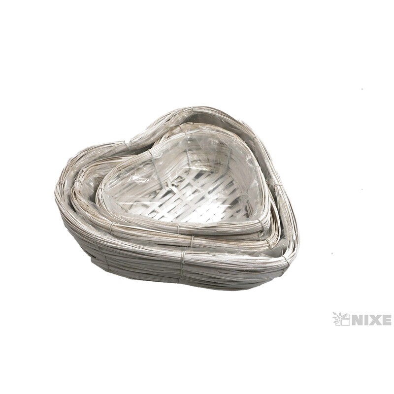 OBAL SRDCE D 32/28/23x8/7/6cm*BÍLÁ