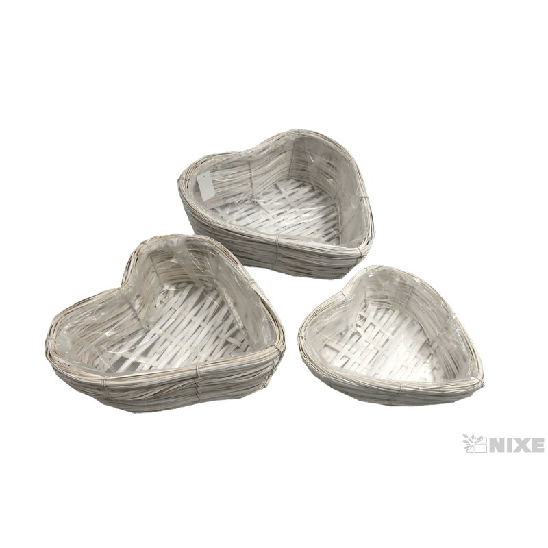 OBAL SRDCE D 32/28/23x8/7/6cm*BÍLÁ