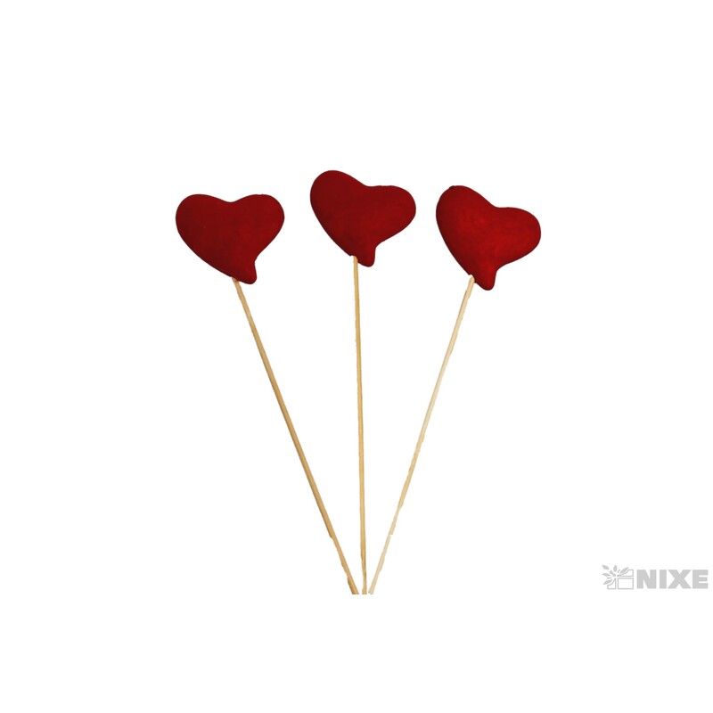 ZÁPICH SRDCE 7x7x26cm 12ks*ČERVENÁ