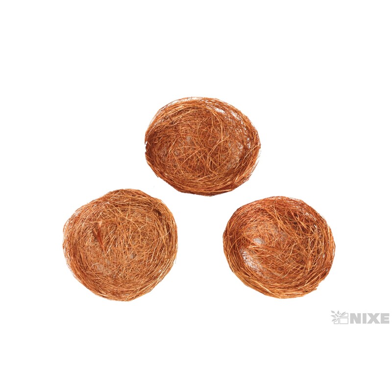 HNÍZDO 6,5cm 12ks*HNĚDÁ